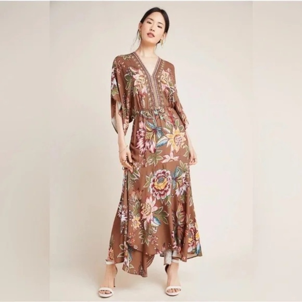 FARM Rio Brown Floral Maxi Dress